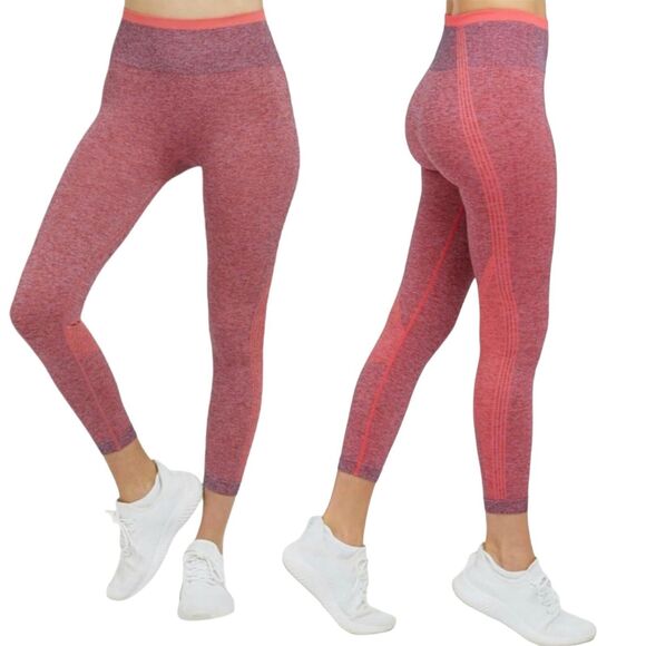 SPANX Pants - Spanx Seamless Sculpt Legging Womens Large Spacedye Coral Punch Activewear Gym